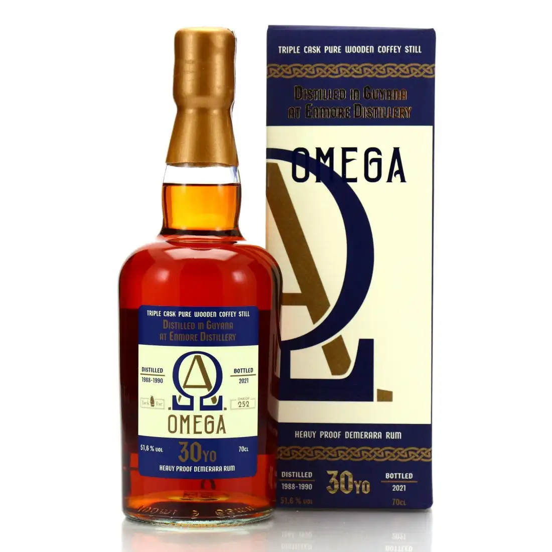 Image of the front of the bottle of the rum Omega 1988-1990