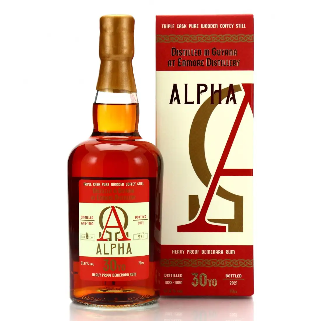 Image of the front of the bottle of the rum Alpha 1988-1990