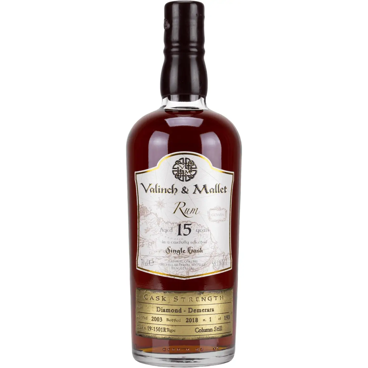 Image of the front of the bottle of the rum Single Cask
