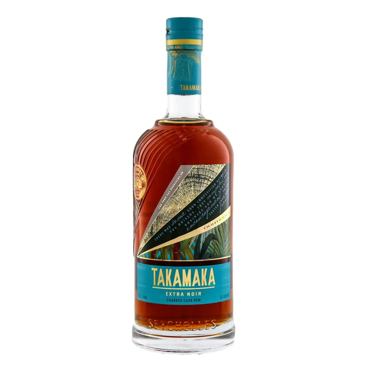 Image of the front of the bottle of the rum Takamaka Extra Noir (Charred Cask Rum)