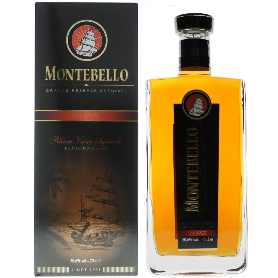 Image of the front of the bottle of the rumMontebello