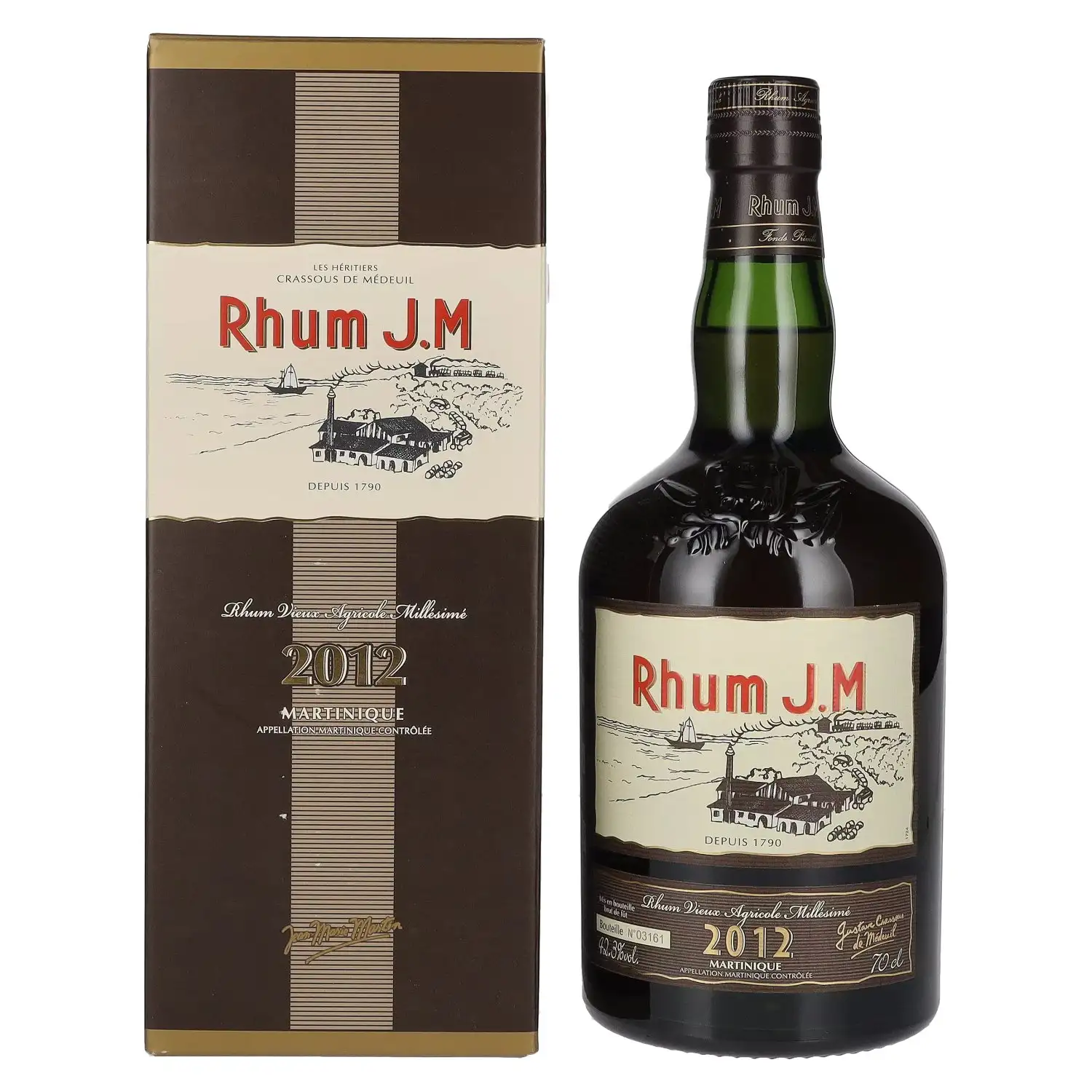 Image of the front of the bottle of the rum 2012