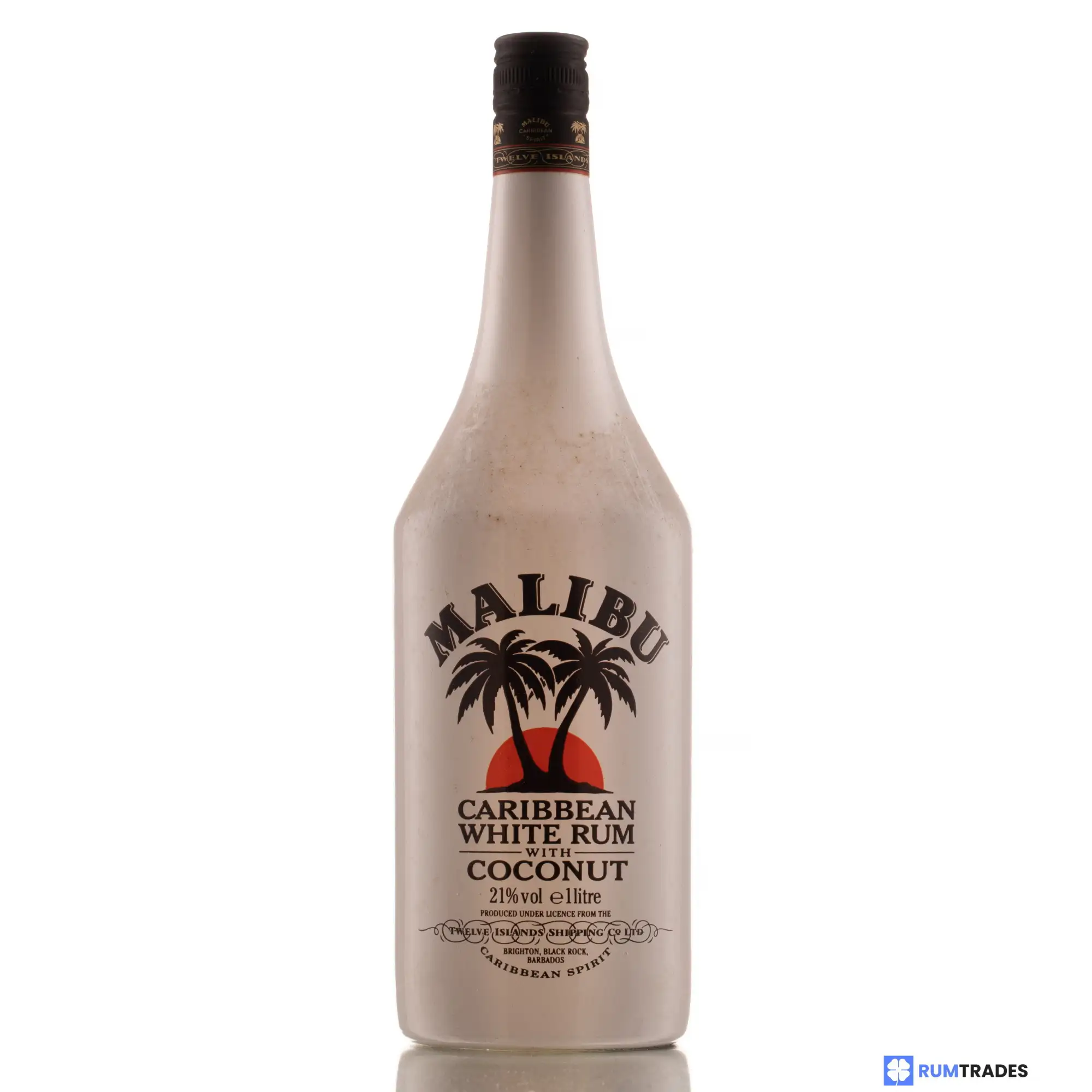 Image of the front of the bottle of the rum Malibu Caribbean Rum With Coconut Liquor - Original