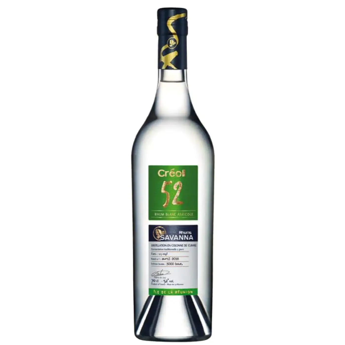 Image of the front of the bottle of the rum Créol 52