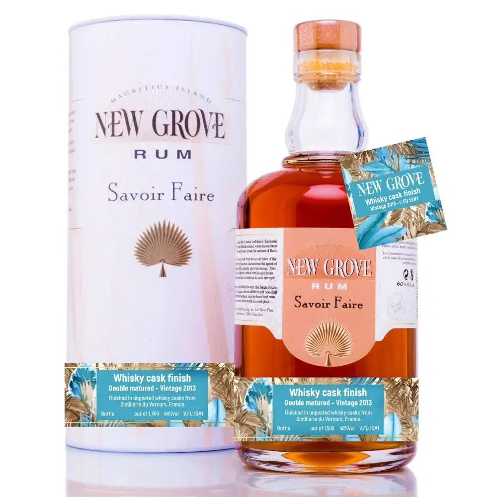 Image of the front of the bottle of the rumNew Grove Savoir-Faire Distillerie du Vercors (Whisky cask finish)