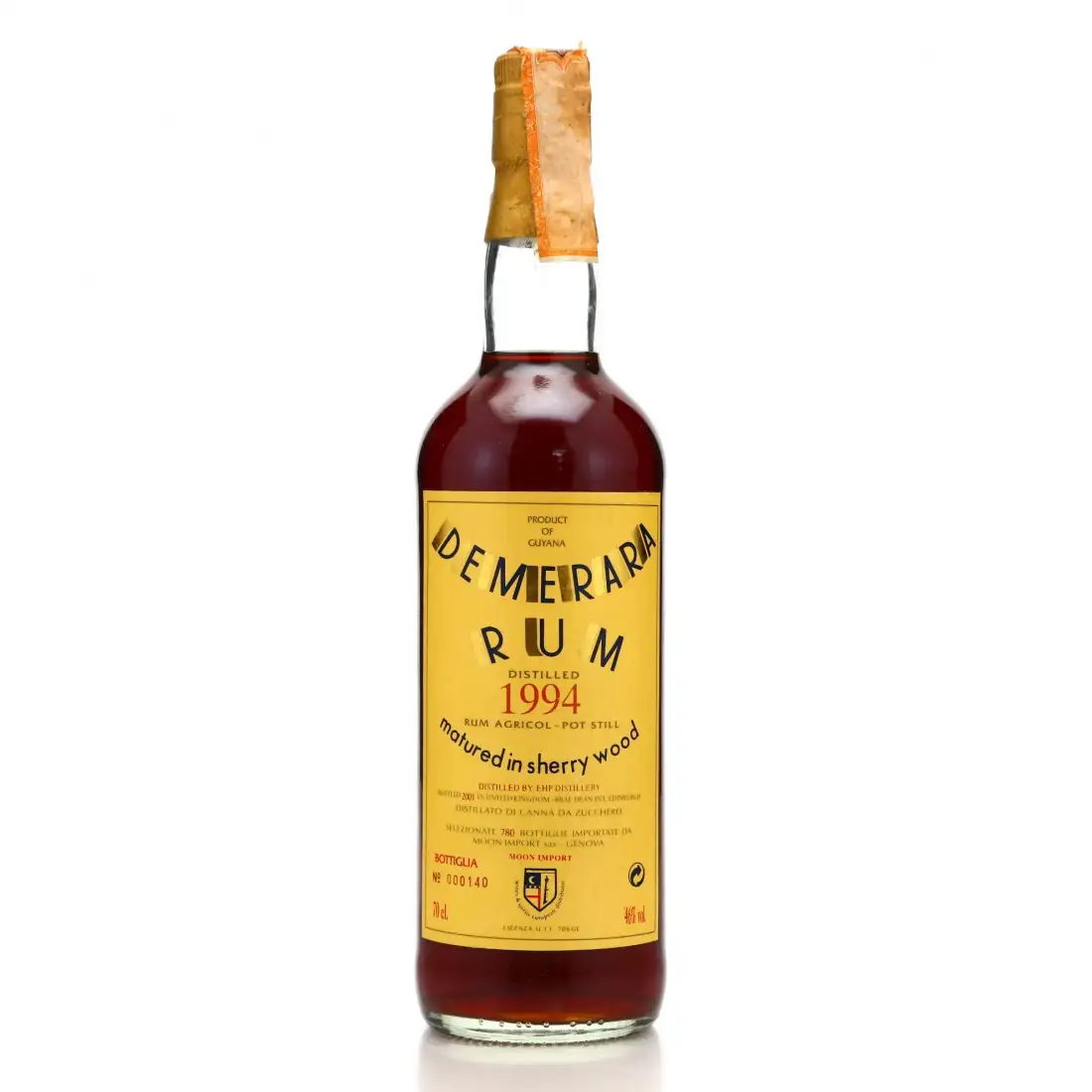 Image of the front of the bottle of the rum Demerara Rum EHP