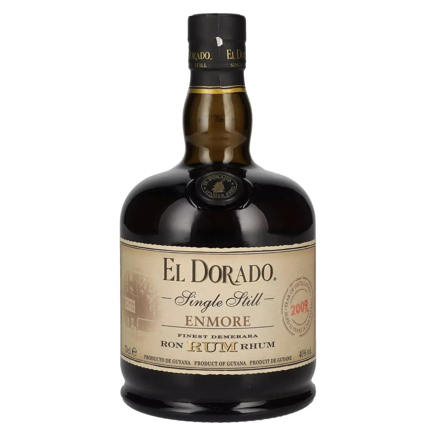 Image of the front of the bottle of the rum El Dorado Single Still Enmore