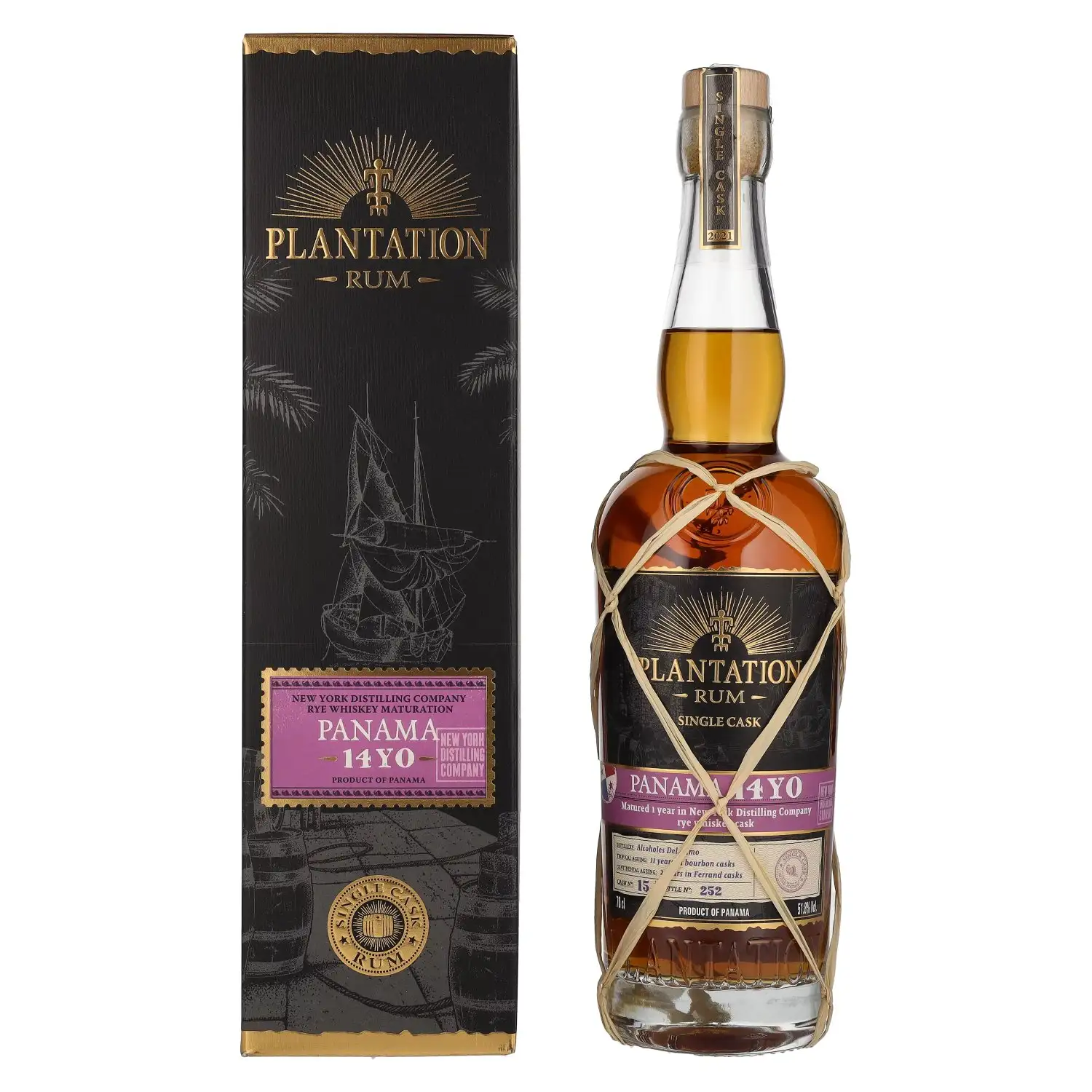 Image of the front of the bottle of the rumPlantation Panama (New York Distilling Company Rye Whiskey)