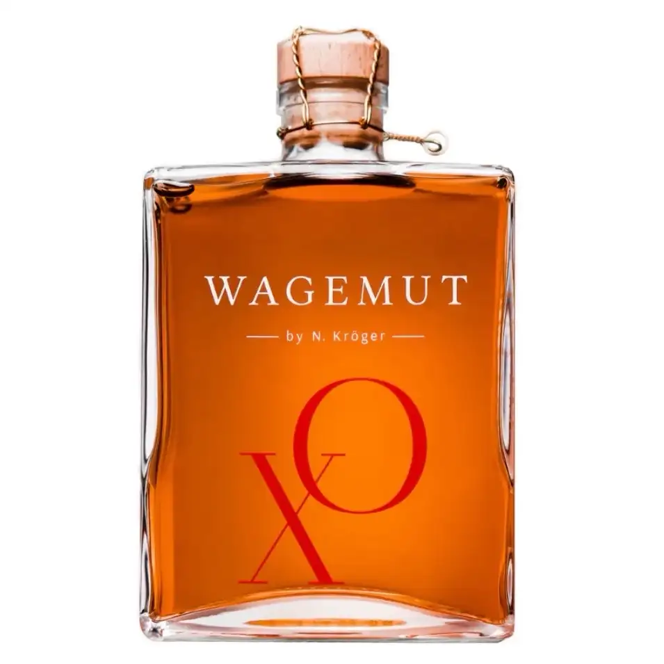 Image of the front of the bottle of the rum Wagemut XO