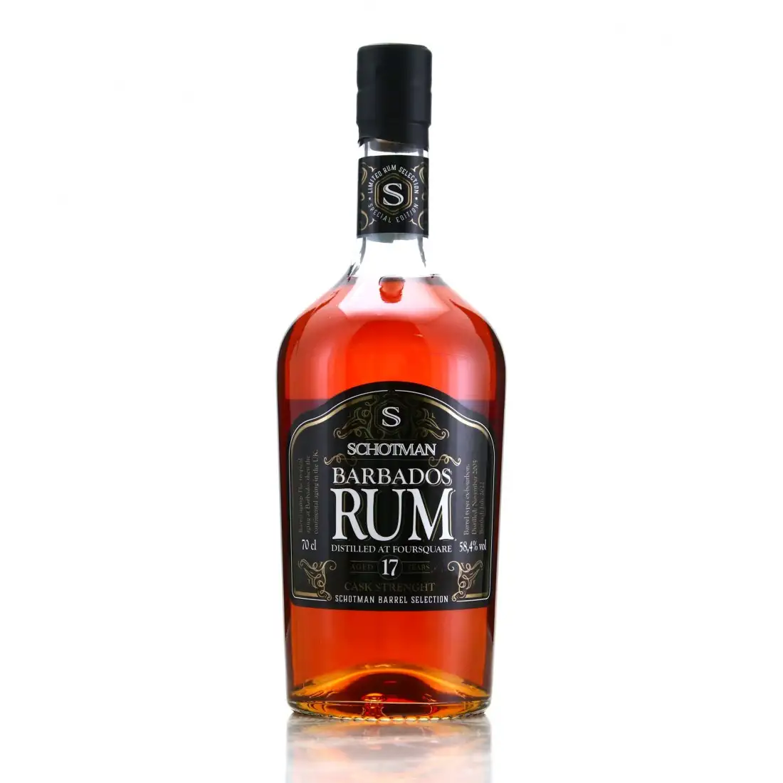 Image of the front of the bottle of the rum Barbados Rum 17