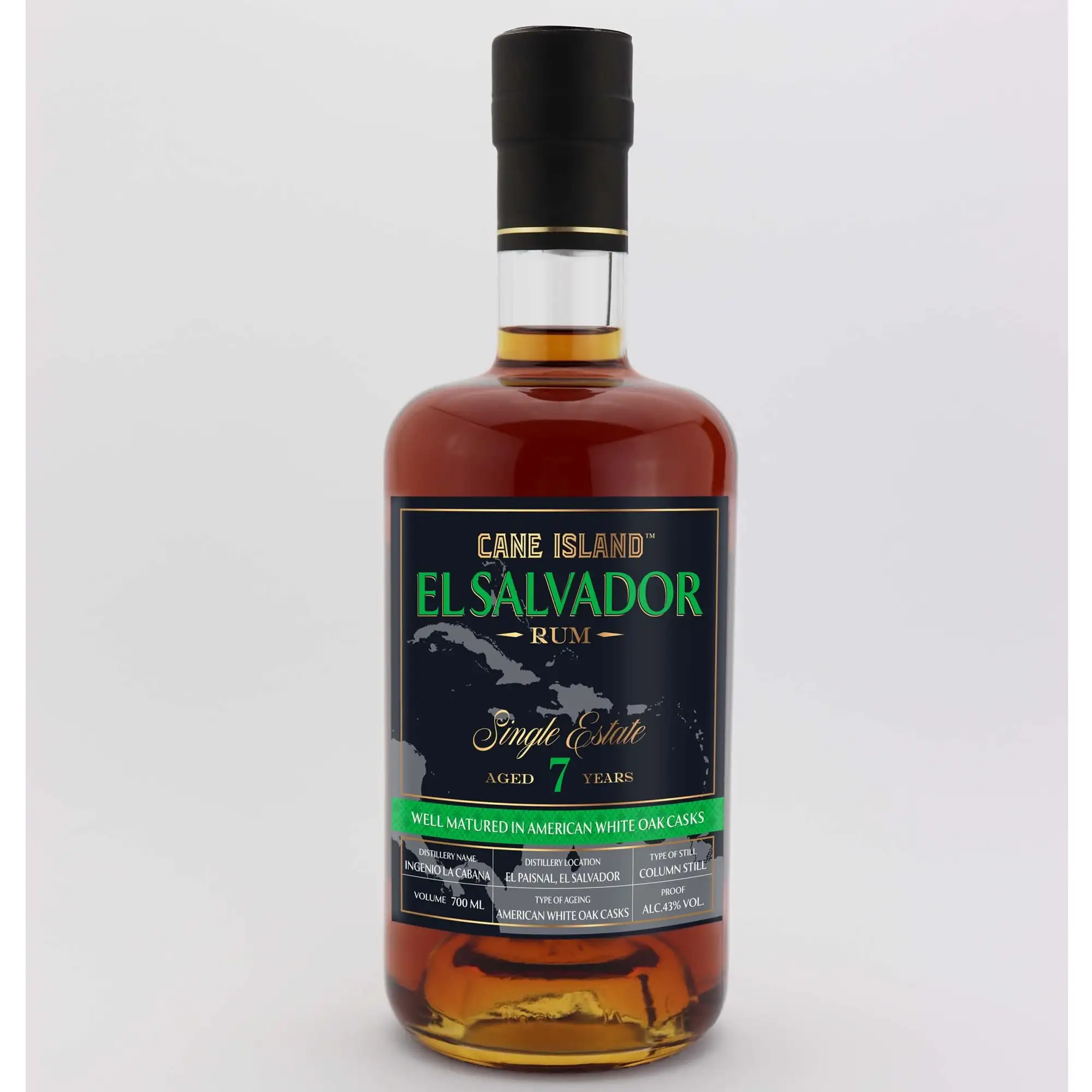 Image of the front of the bottle of the rum Single Estate