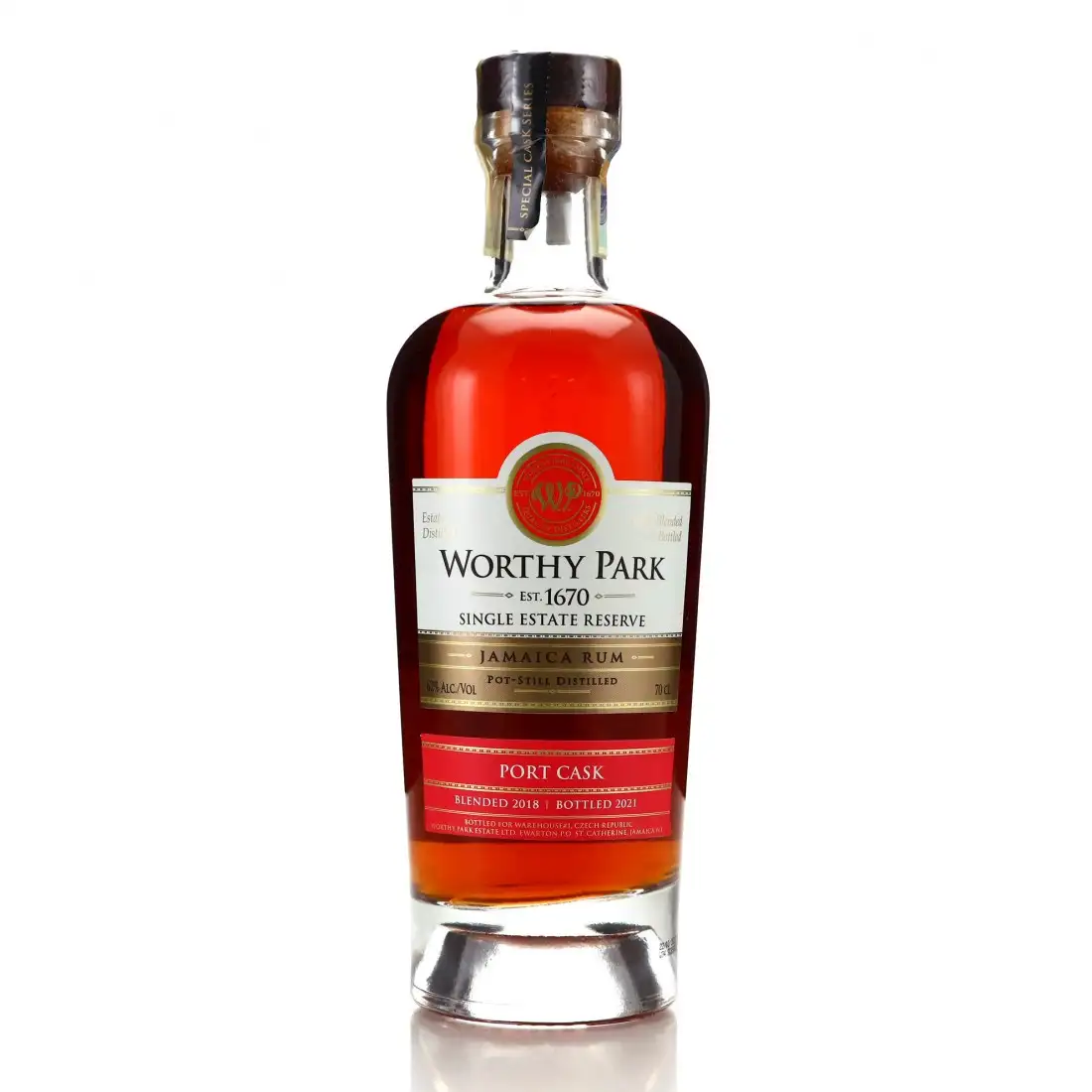 Image of the front of the bottle of the rum Single Estate Warehouse #1 Exclusive Port Cask Finish WPL