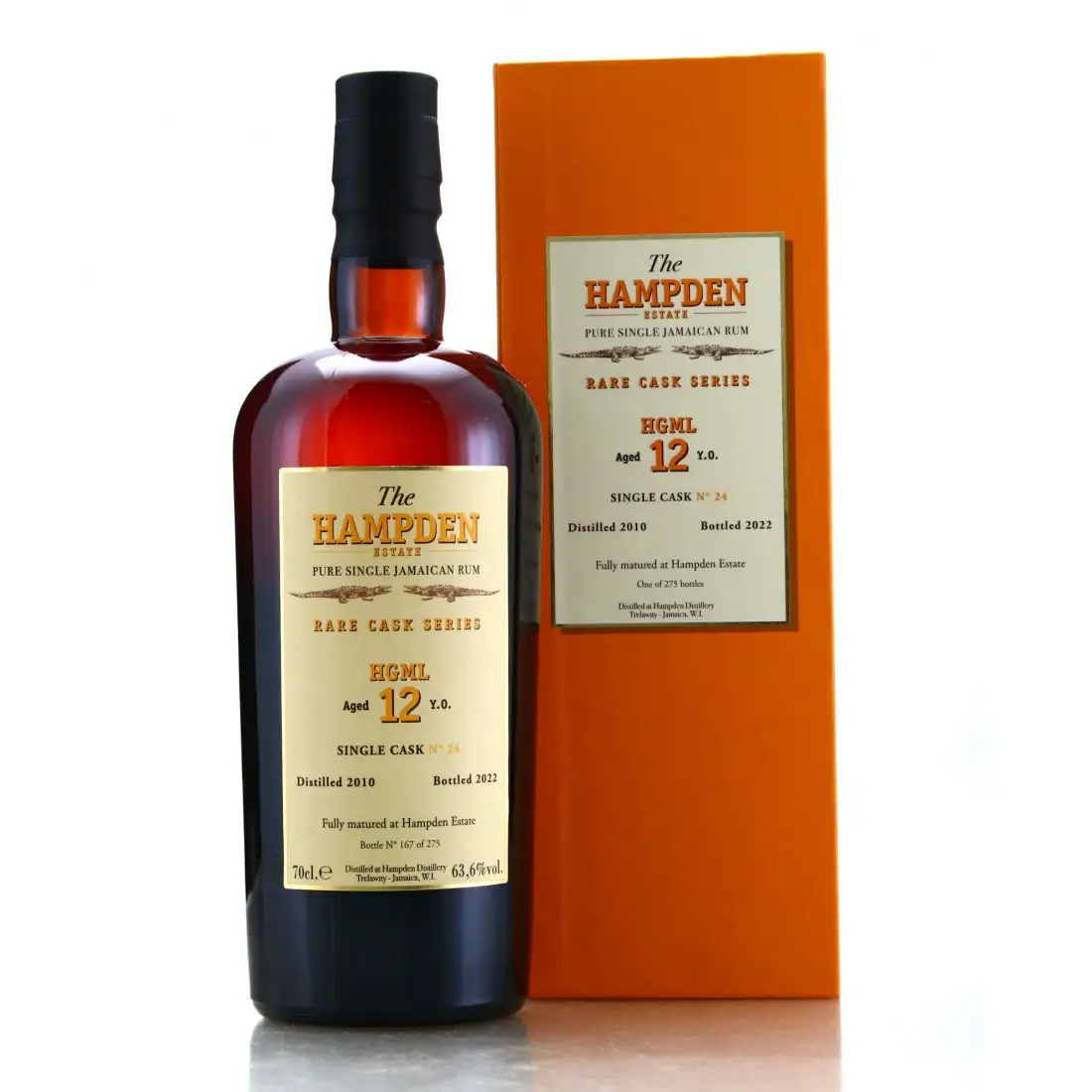 Image of the front of the bottle of the rum Rare Cask Series HGML