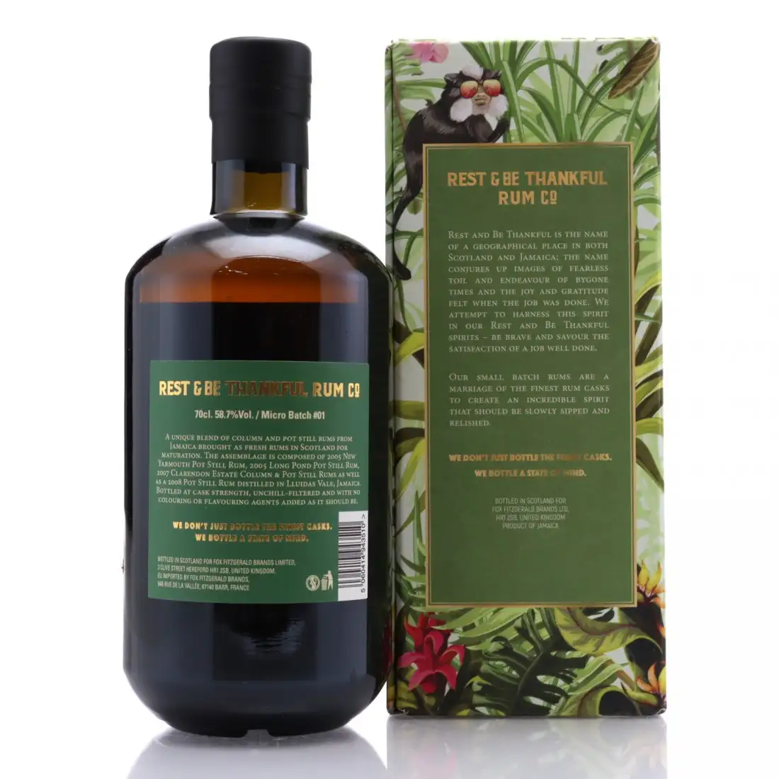 Image of the front of the bottle of the rum MICRO BATCH #1 Jamaican Rum Antipodes