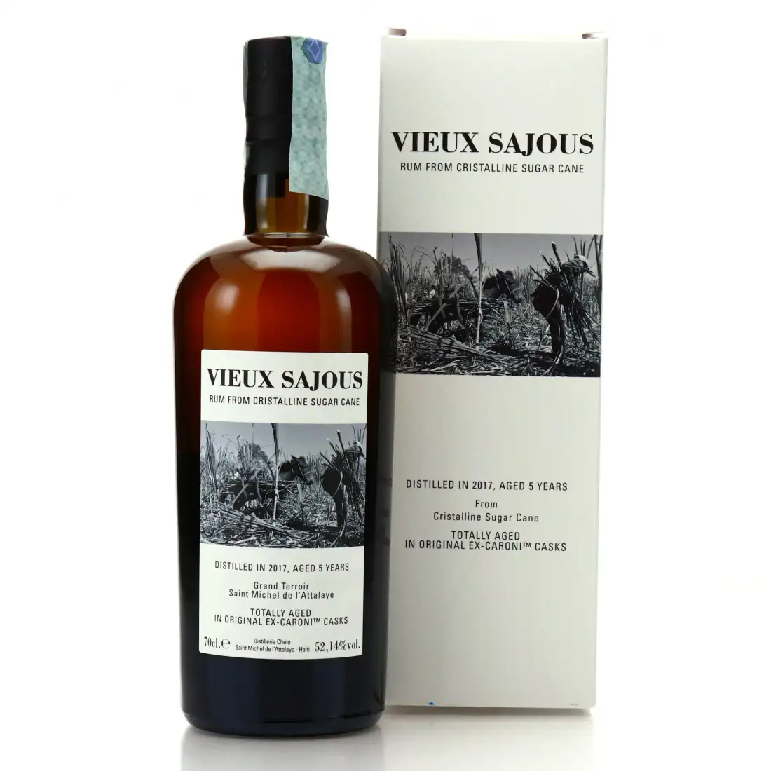 Image of the front of the bottle of the rum Vieux Sajous (Ex-Caroni Casks)