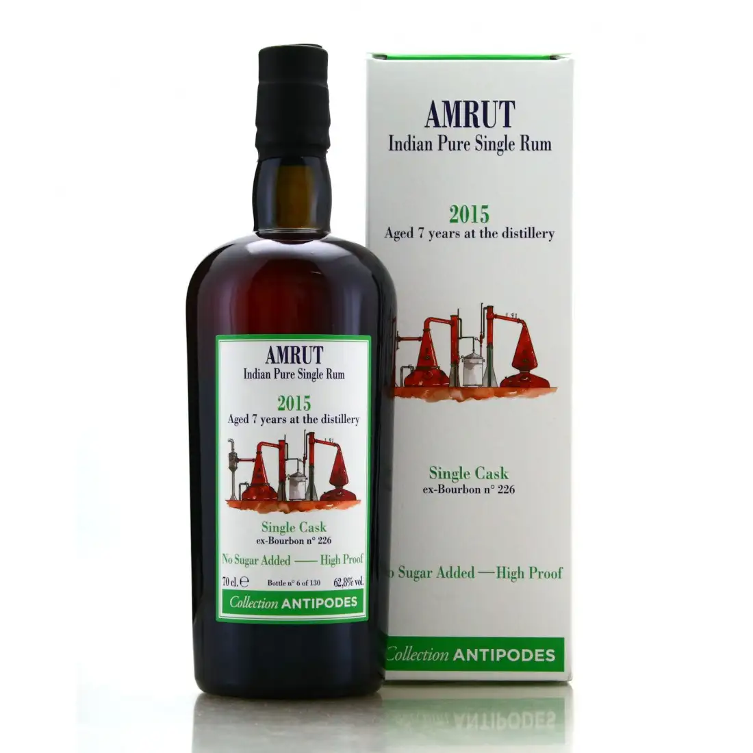 Image of the front of the bottle of the rum Indian Pure Single Rum (Collection Antipodes)