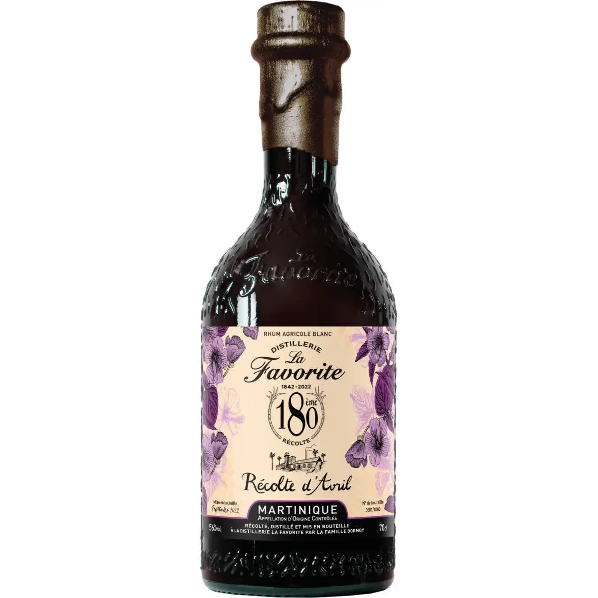 Image of the front of the bottle of the rum Recolte d'avril 180eme