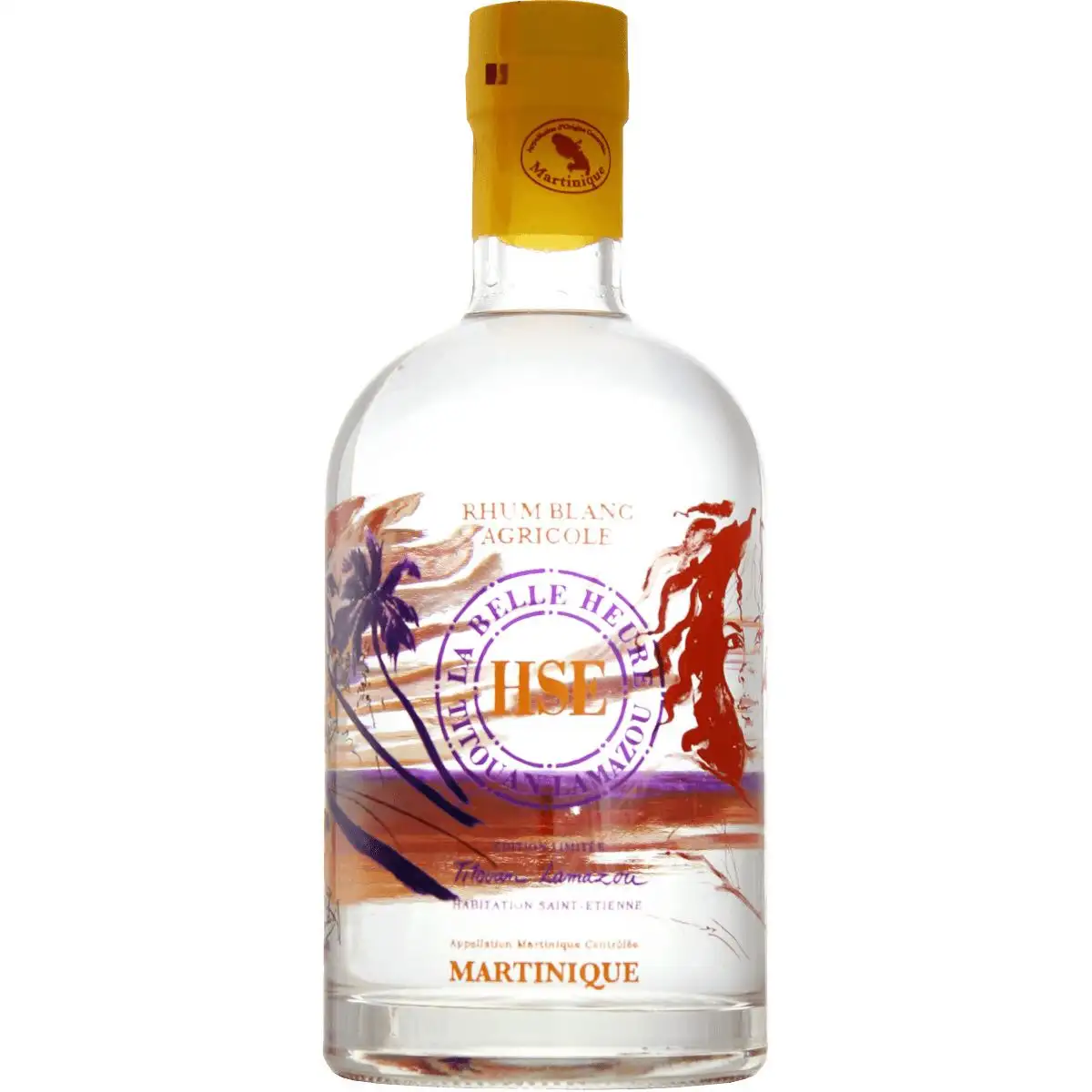 Image of the front of the bottle of the rum HSE Blanc Cuvée Titouan Lamazou