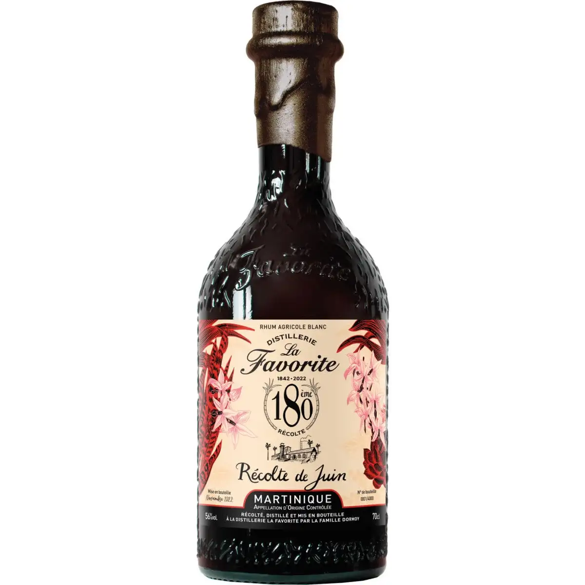 Image of the front of the bottle of the rum Récolte de Juin 180ème
