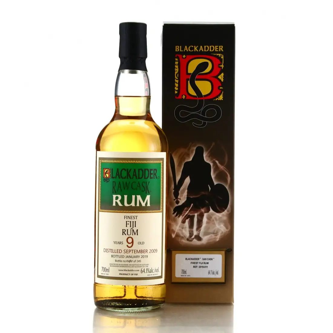 Image of the front of the bottle of the rum Raw Cask Rum