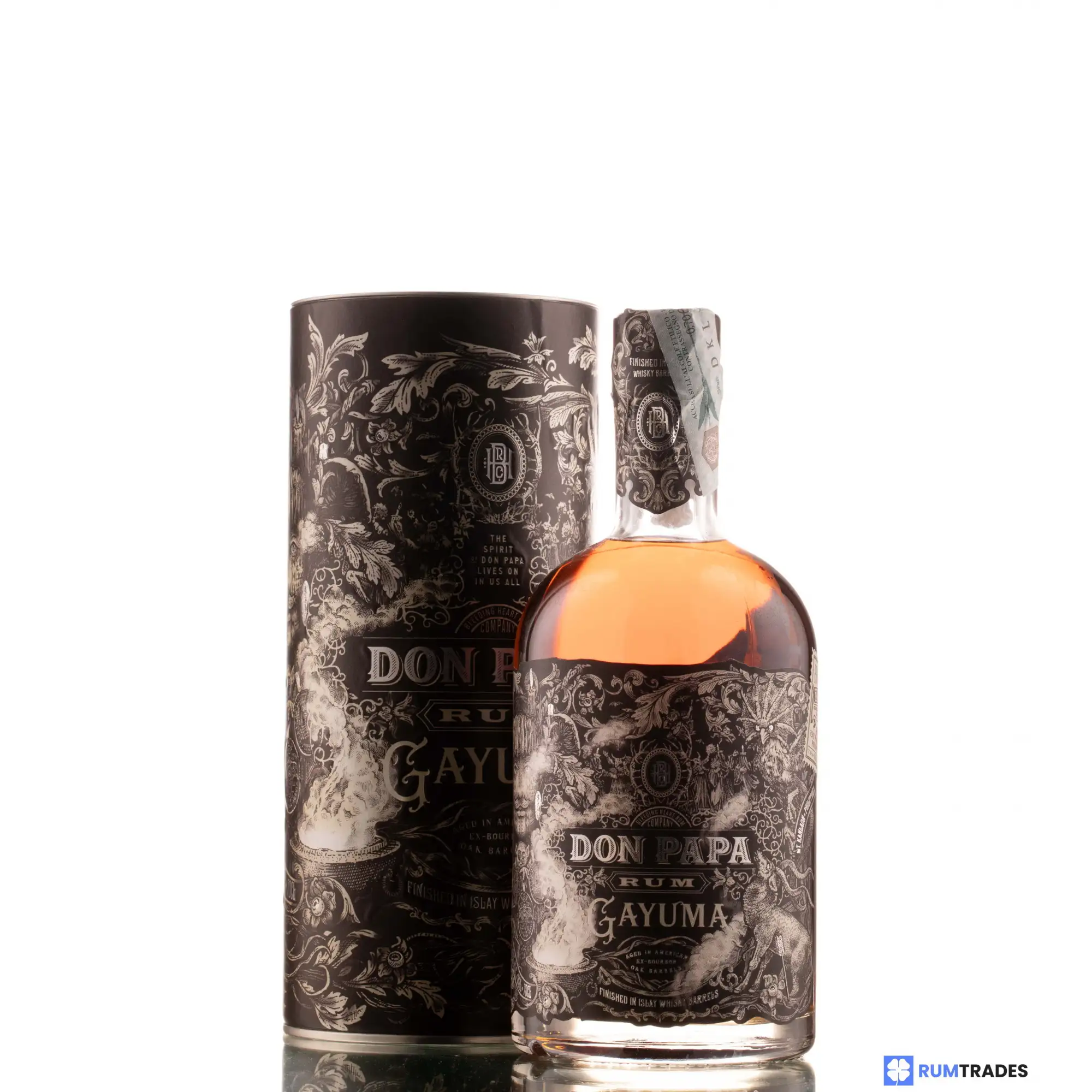 Image of the front of the bottle of the rumDon Papa Gayuma