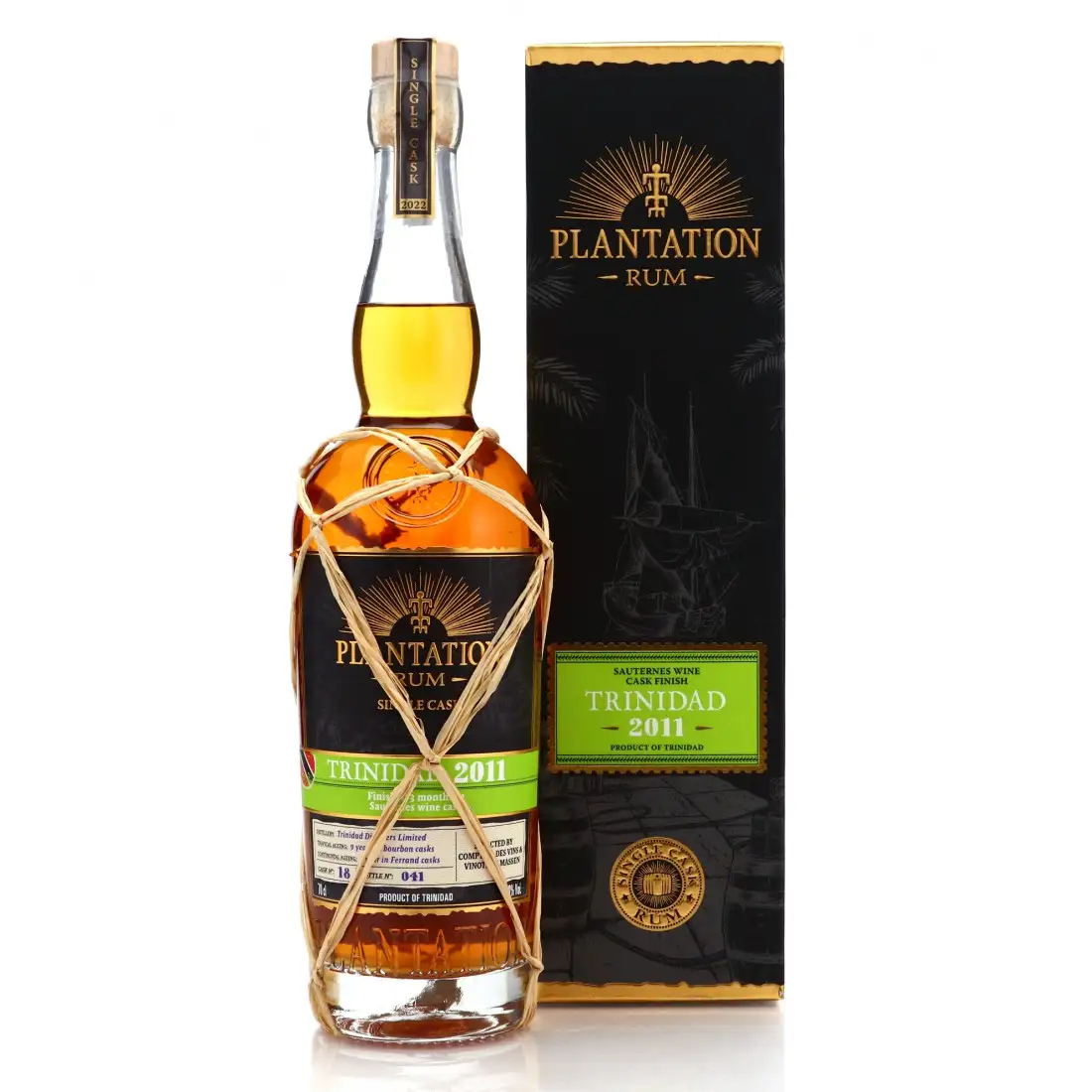 Image of the front of the bottle of the rum Plantation Sauternes Wine Cask Finish Single Cask (Comptoir de Vins)