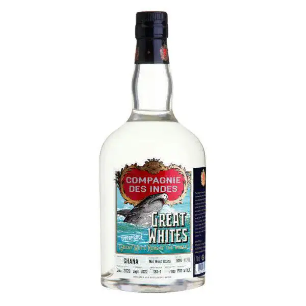Image of the front of the bottle of the rum Great Whites Overproof