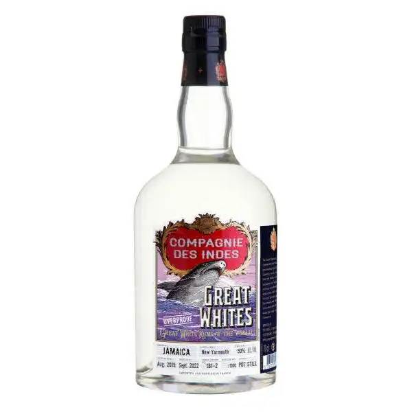 Image of the front of the bottle of the rum Great Whites Overproof NYE/WK