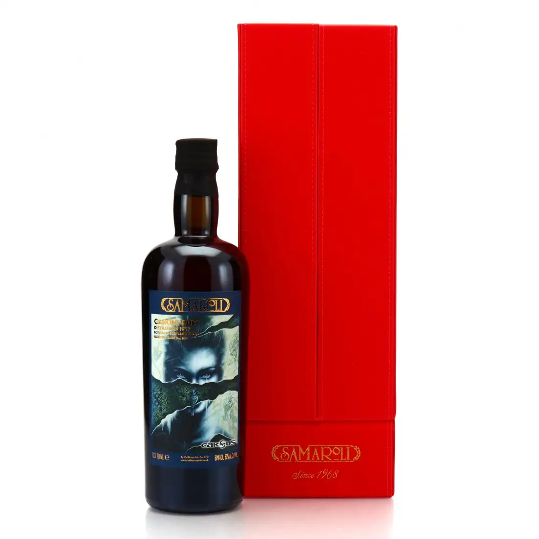 Image of the front of the bottle of the rum Bottled for Caksus (Bird by Noir)