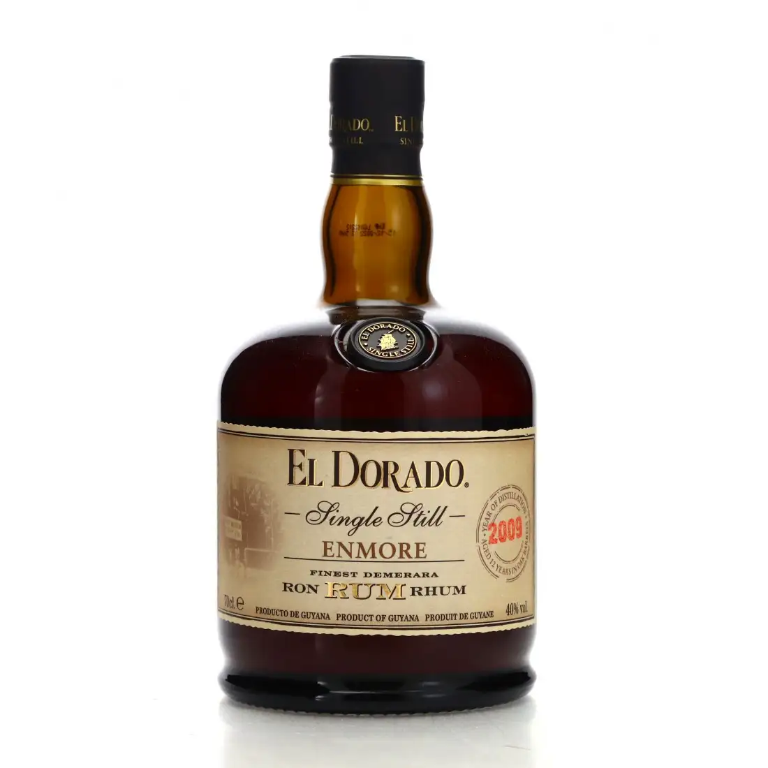 Image of the front of the bottle of the rum El Dorado Cask Strength Single Still Enmore EHP