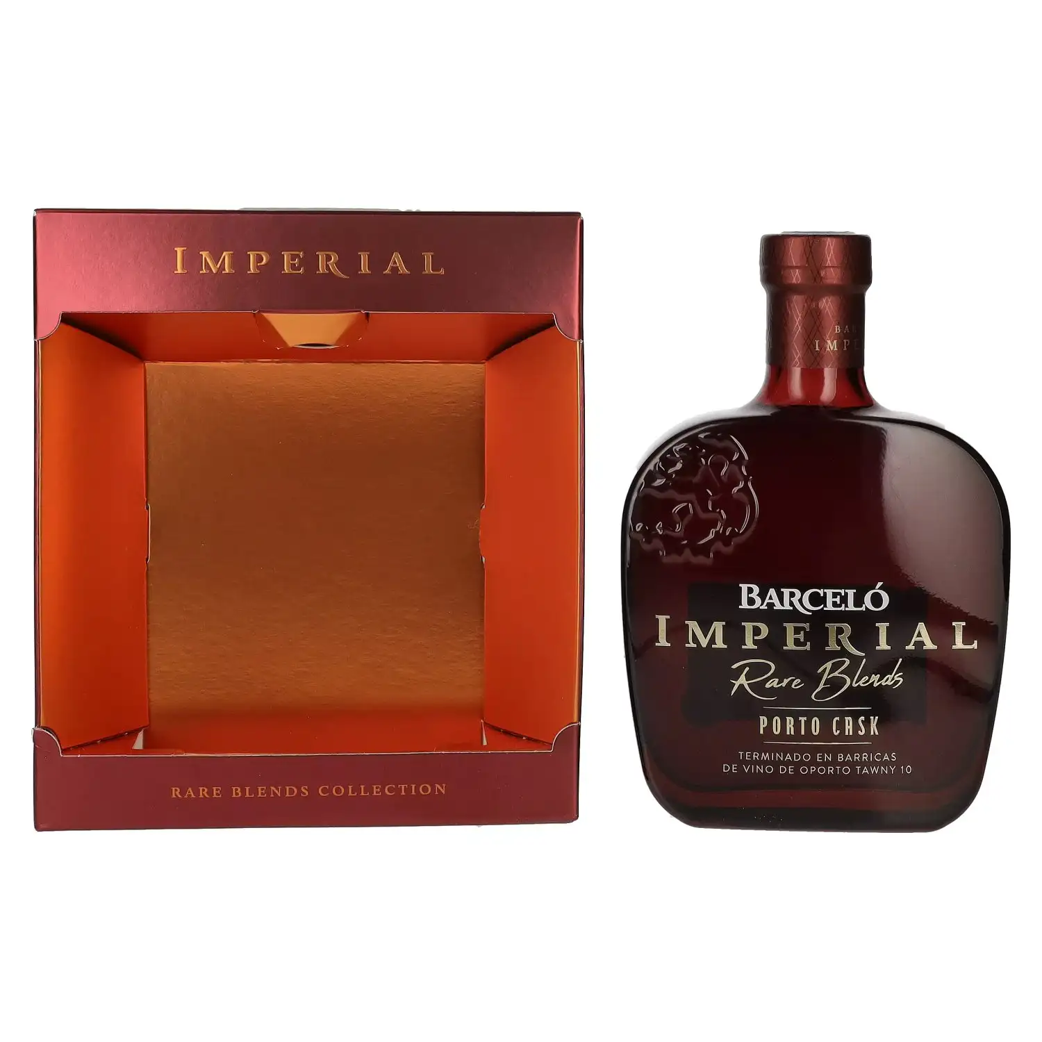 Image of the front of the bottle of the rum Ron Barceló Imperial Rare Blends Porto Cask