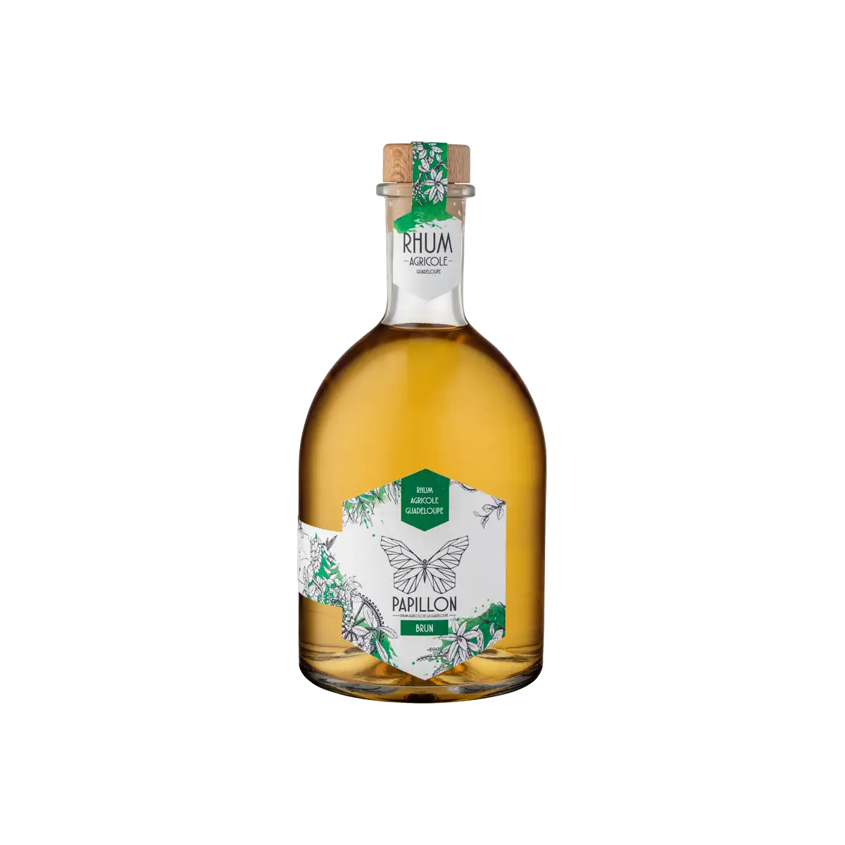 Image of the front of the bottle of the rumPapillon Brun