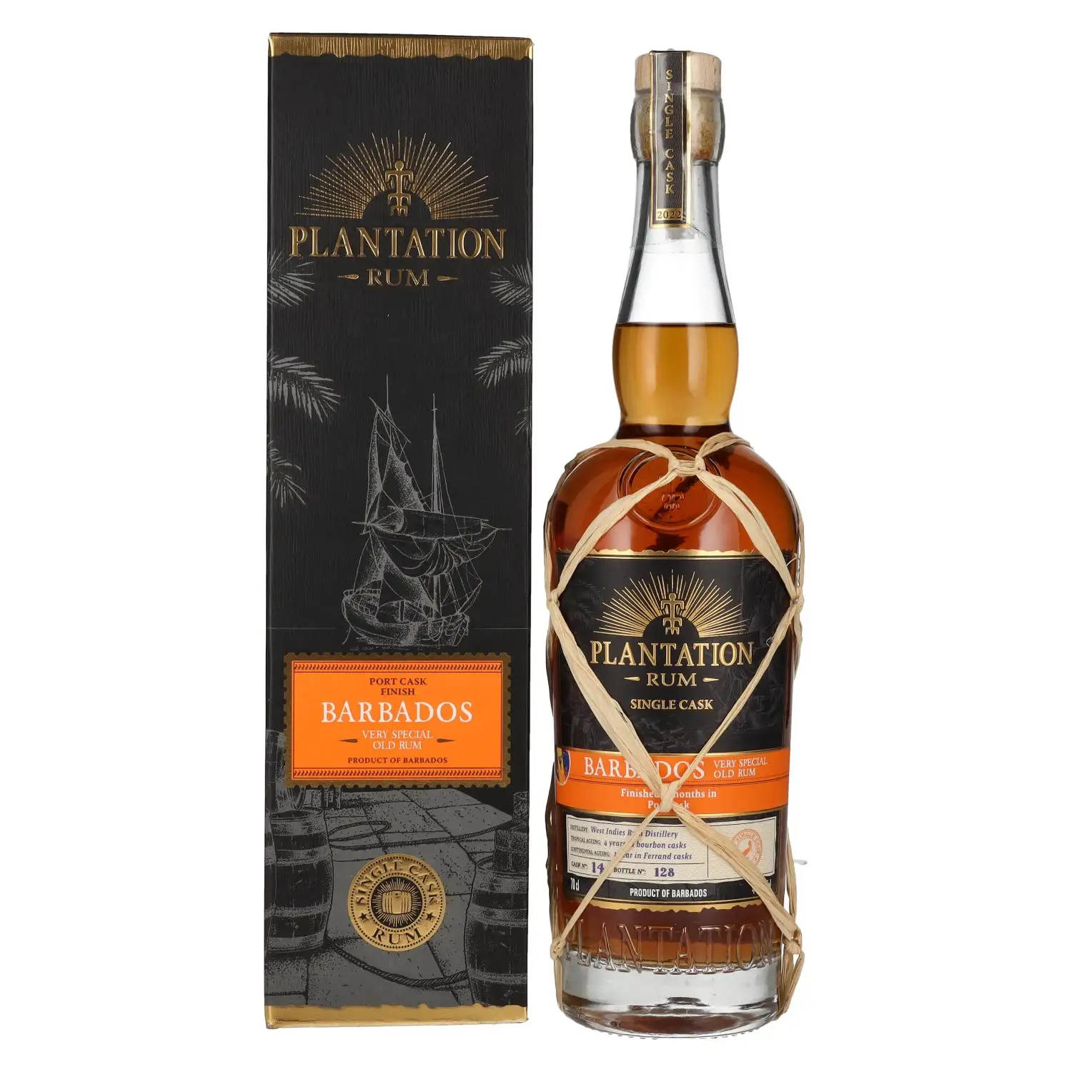 Image of the front of the bottle of the rum Plantation Barbados Single Cask VSOR 2022
