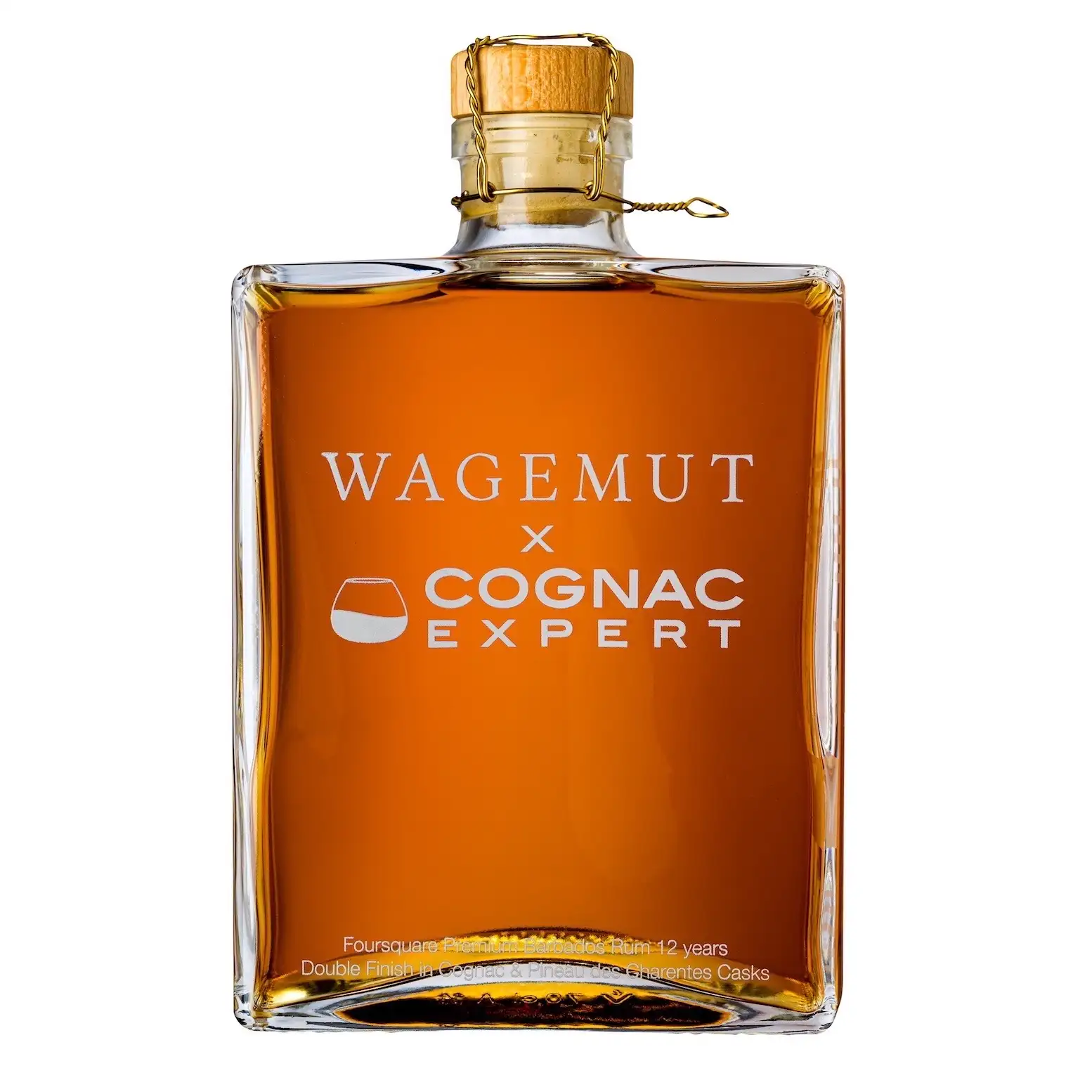 Image of the front of the bottle of the rum Wagemut x Cognac Expert