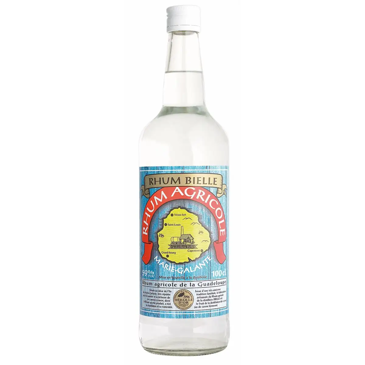 Image of the front of the bottle of the rum Blanc