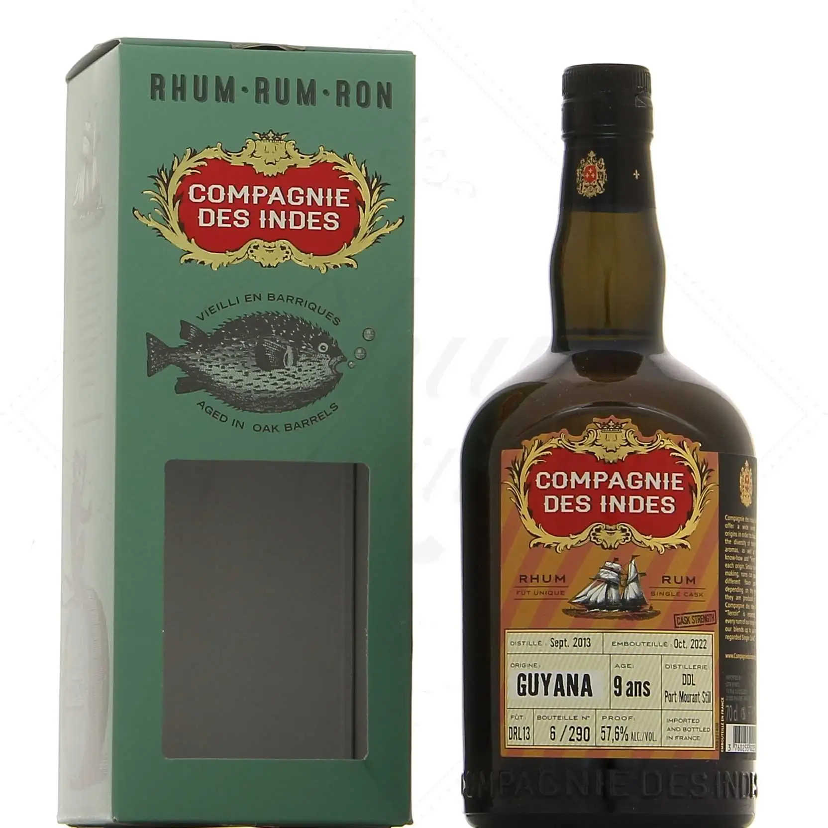 Image of the front of the bottle of the rumGuyana