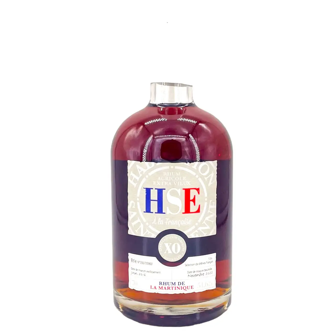 Image of the front of the bottle of the rumHSE XO À La Française