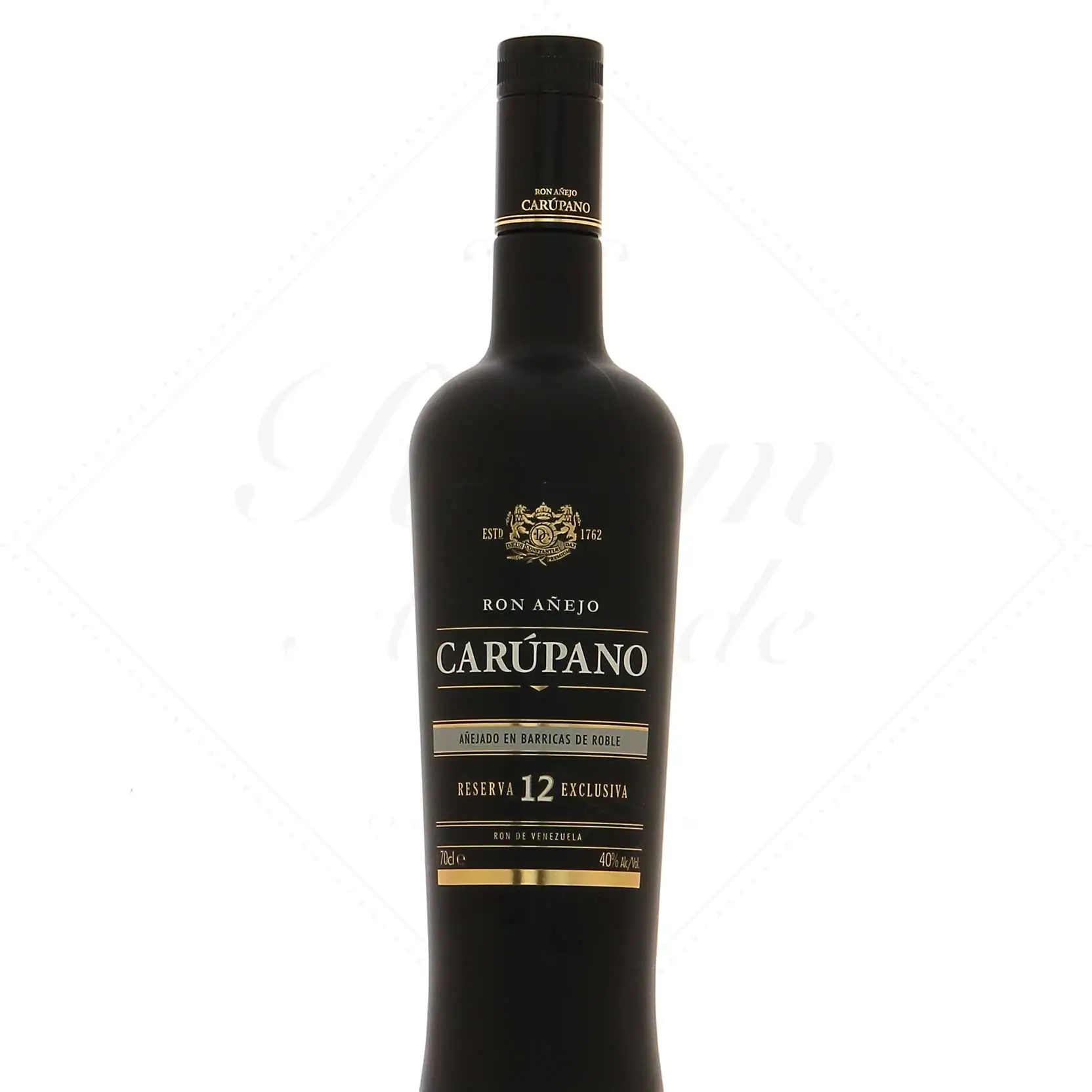 Image of the front of the bottle of the rum Carúpano Reserva 12 Exclusiva