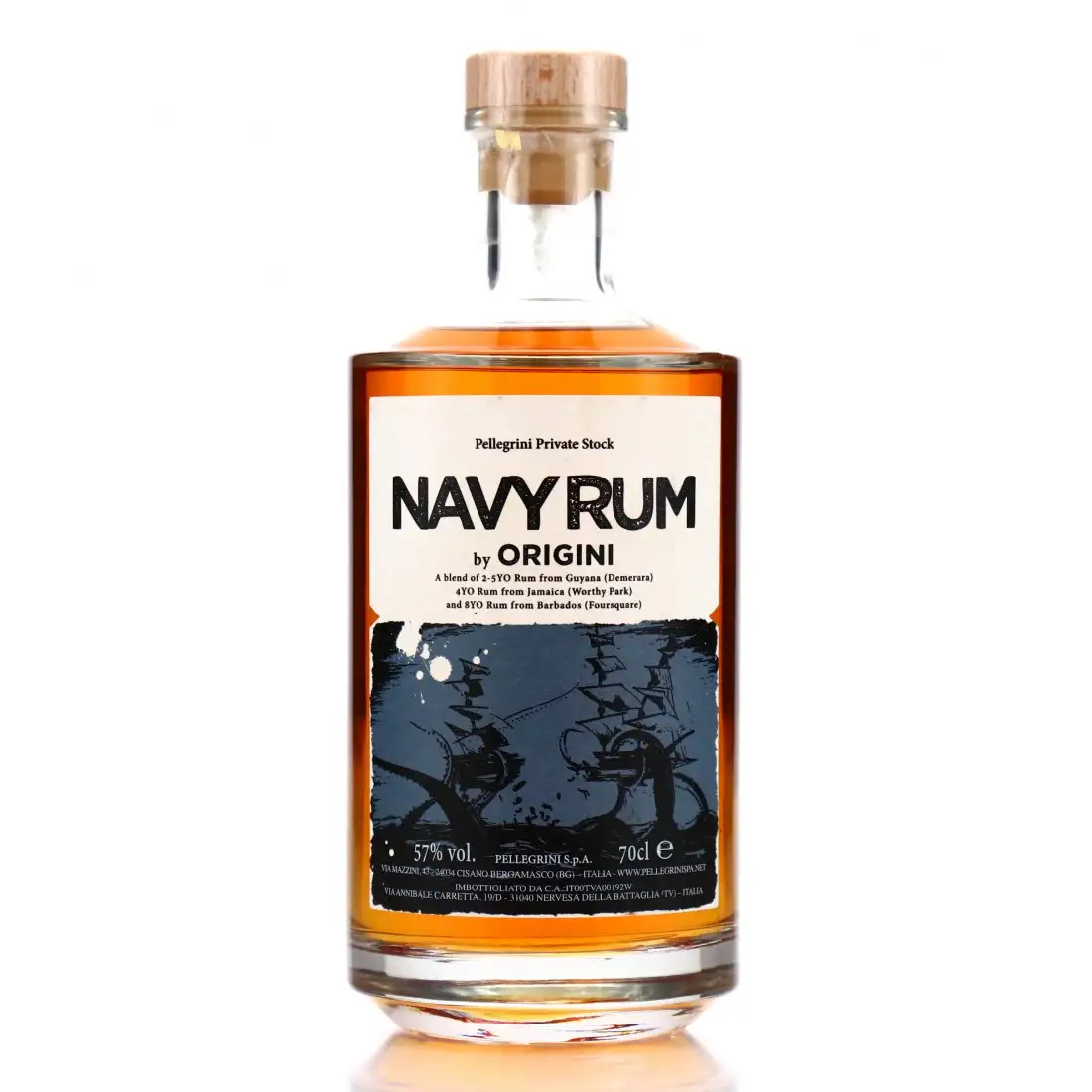 Image of the front of the bottle of the rumNavy Rum  Private Stock by Origini