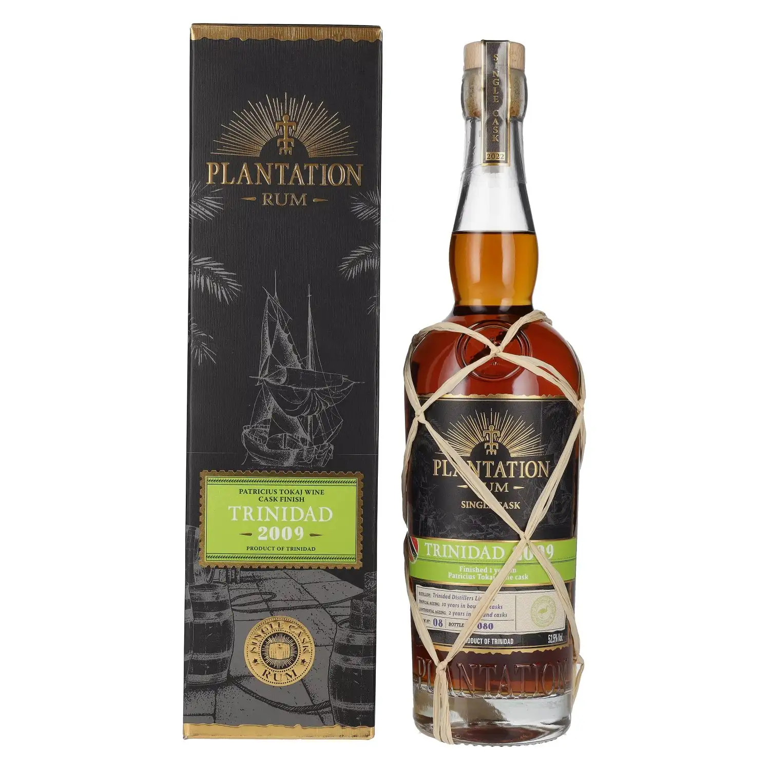 Image of the front of the bottle of the rum Plantation Trinidad Tokaj Finish (Sélection Exclusive-Fut)