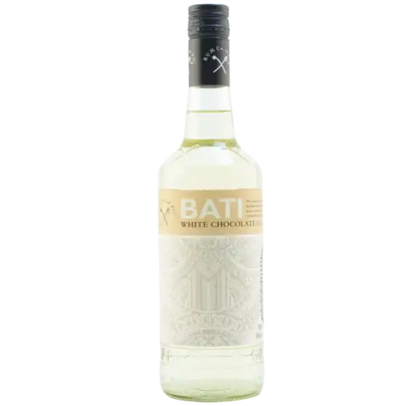 Image of the front of the bottle of the rumBati White Chocolate Rum Liqueur