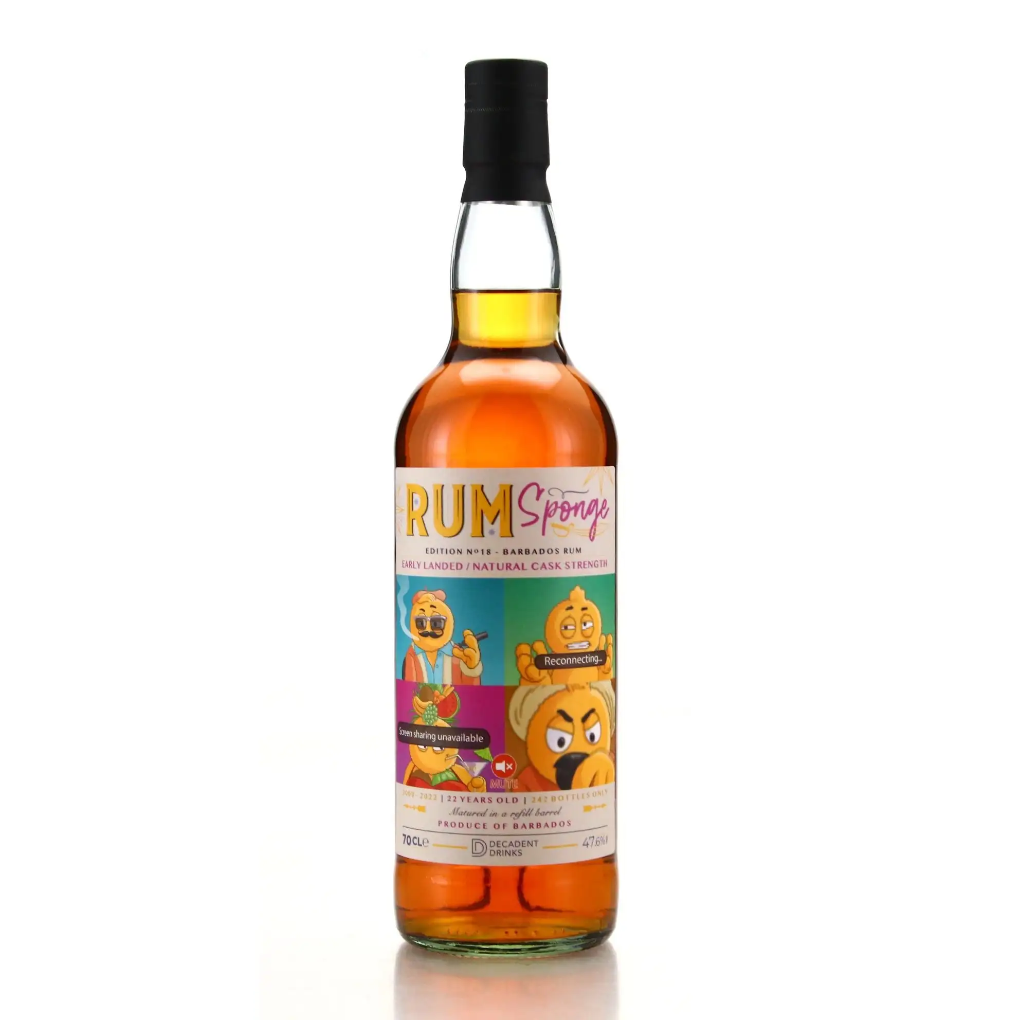 Image of the front of the bottle of the rum Rum Sponge No. 18