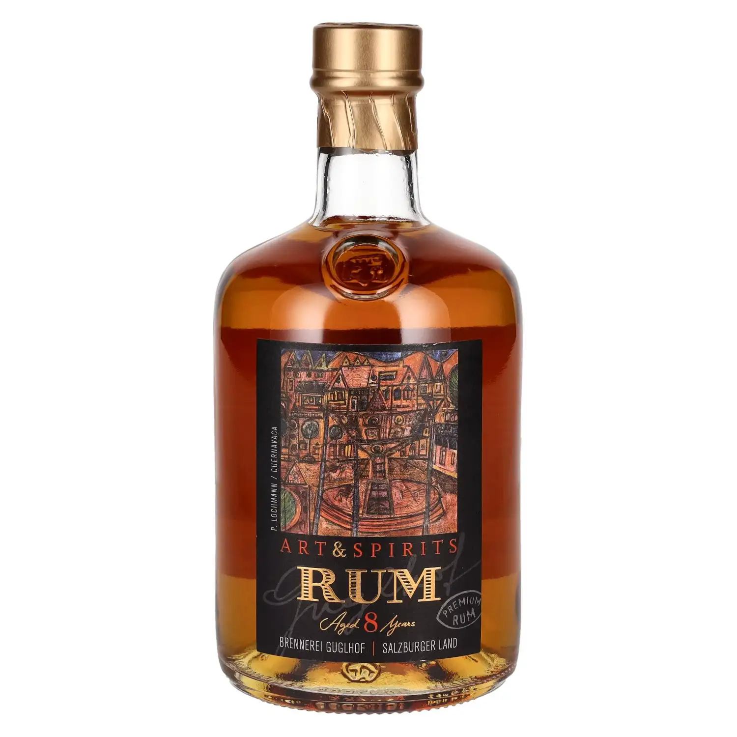 Image of the front of the bottle of the rum Art & Spirits Premium Rum