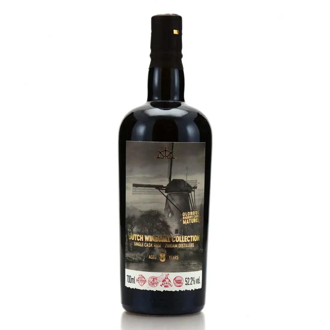 Image of the front of the bottle of the rumFRC Dutch Windmill Collection (The Kinderdijk)