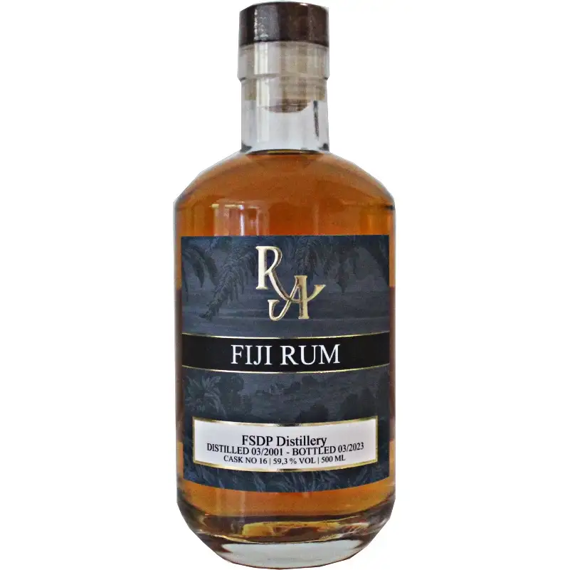 Image of the front of the bottle of the rum Rum Artesanal Fiji Rum FSDP