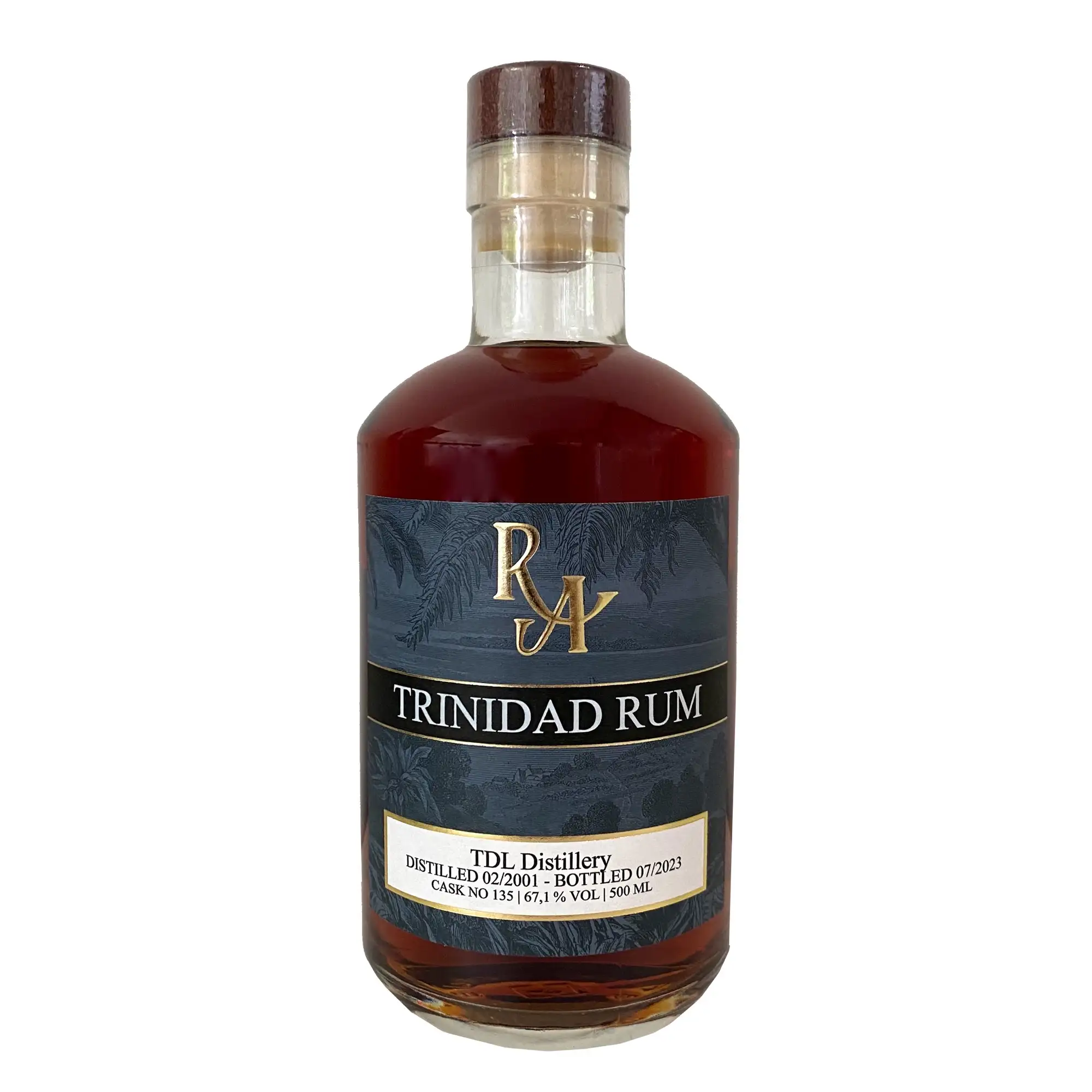 Image of the front of the bottle of the rum Rum Artesanal Trinidad Rum