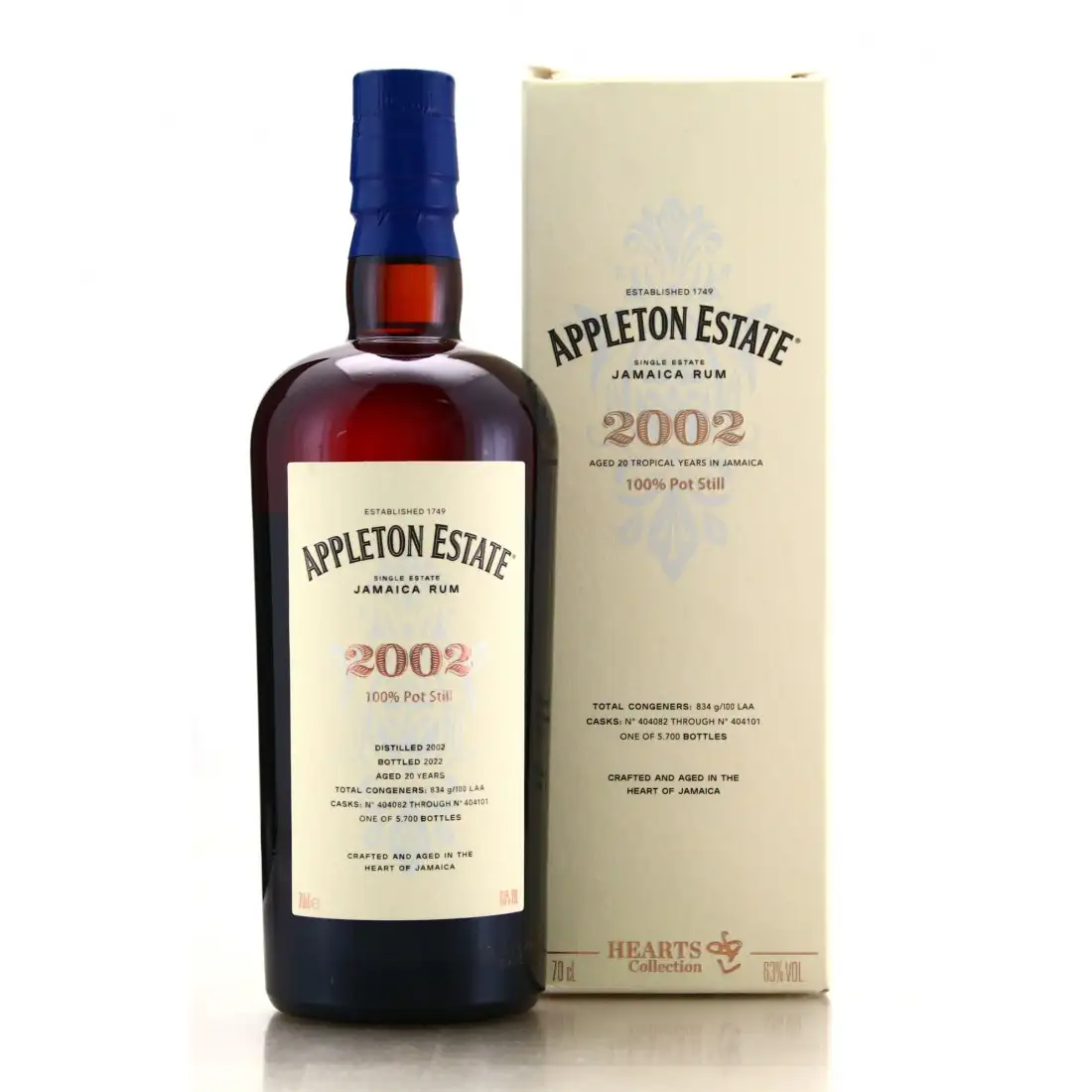 Image of the front of the bottle of the rum Hearts Collection - 2002