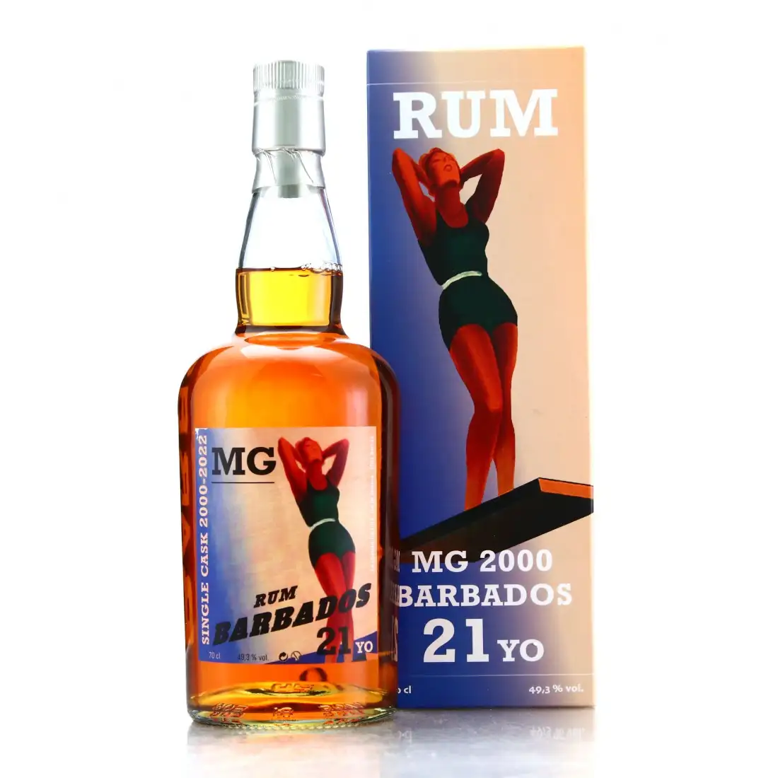 Image of the front of the bottle of the rumMG Rum Barbados (The Auld Alliance)