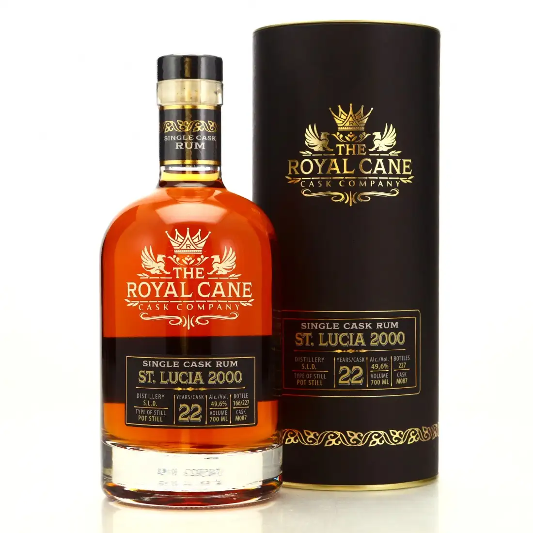 Image of the front of the bottle of the rum The Royal Cane Cask Company St. Lucia 2000 John Dore