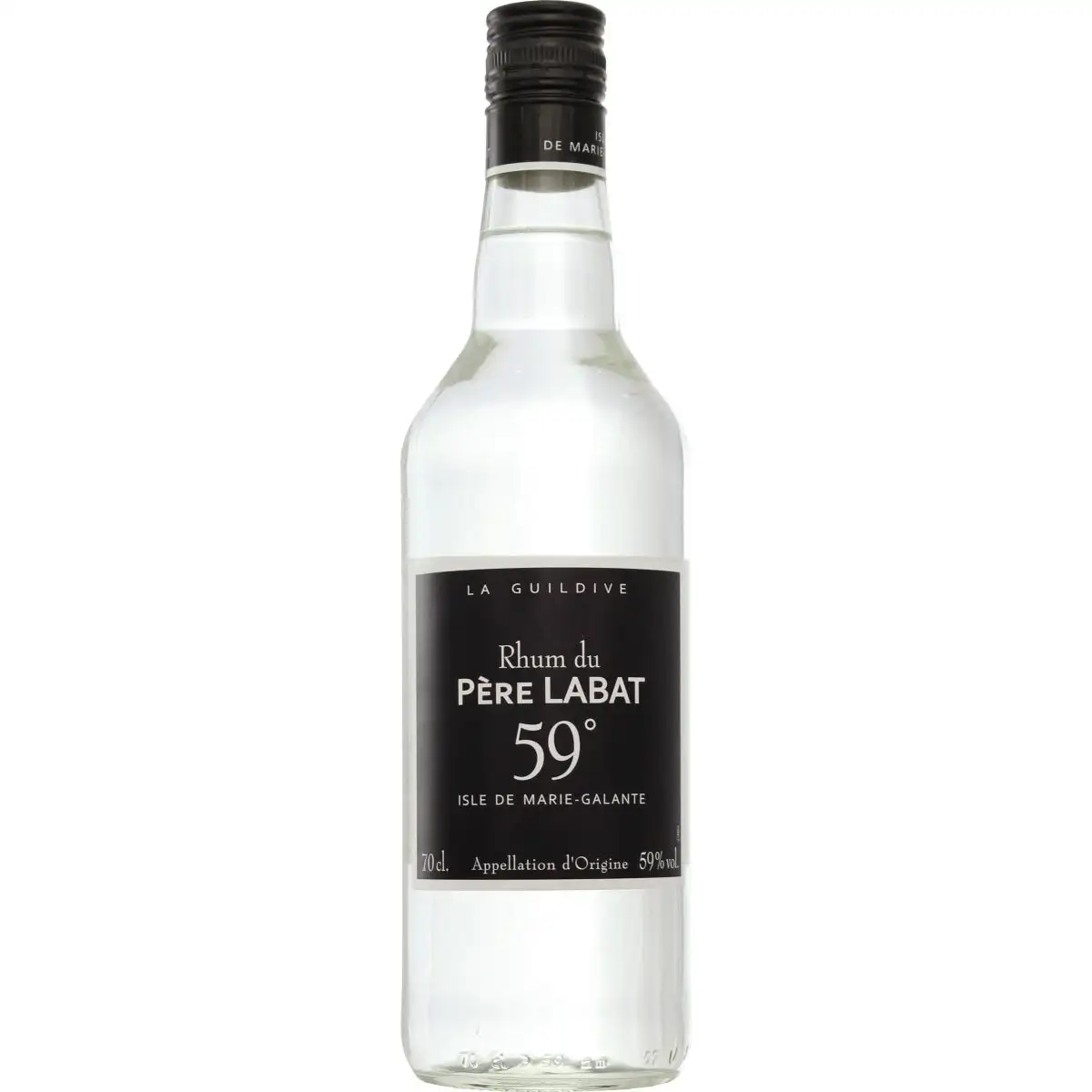 Image of the front of the bottle of the rum Père Labat Blanc 59